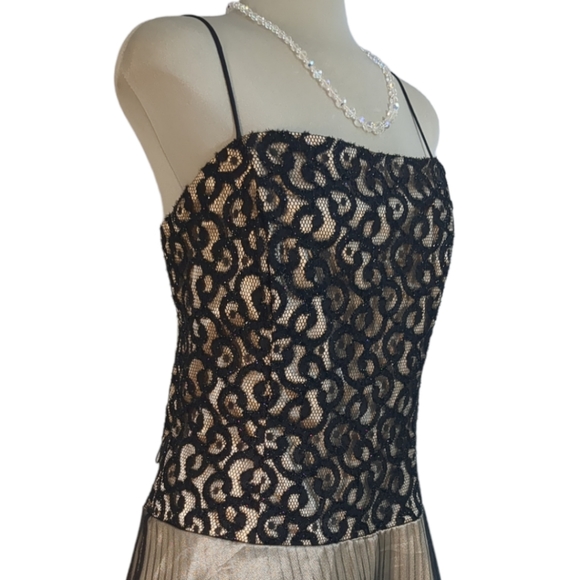 ASPEED Black Lace Top And Gold Mesh and Satin Strapless Dress Size XL Grande - Picture 9 of 16